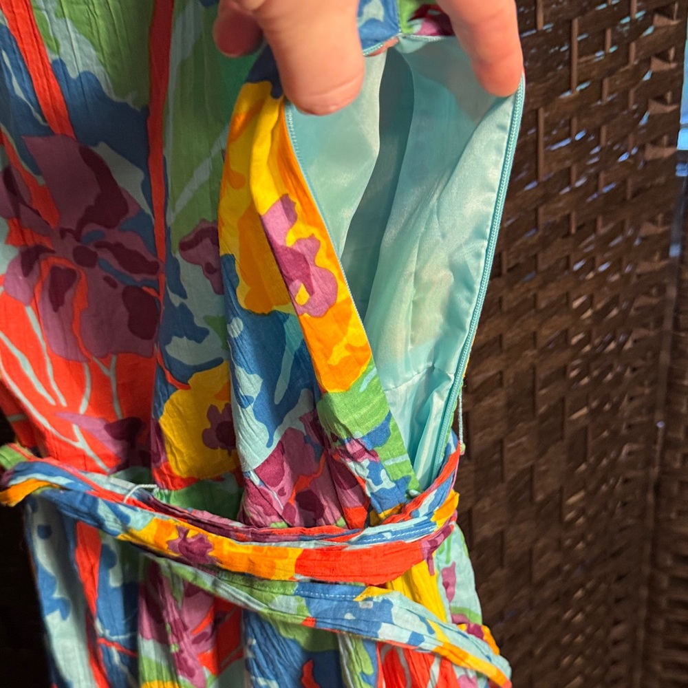 Coldwater Creek Bright Floral Sleeveless Midi Dress - Multicolor Size 10 - Picture 7 of 9